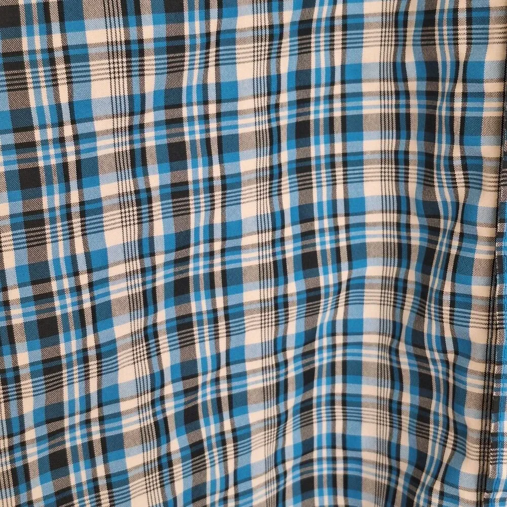 The North Face Short Sleeve Woven Shirt Mens XXL Button Up Plaid Blue 2XL